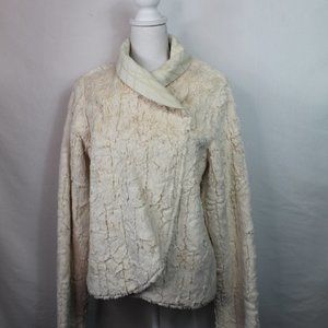 NWOT - Reversible, Blonde Faux Fur (Shearling) Driver's Coat, Shawl Collar Sz M